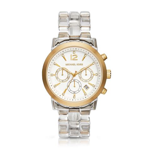 michael kors clear band gold watch|Michael Kors interchangeable watch band.